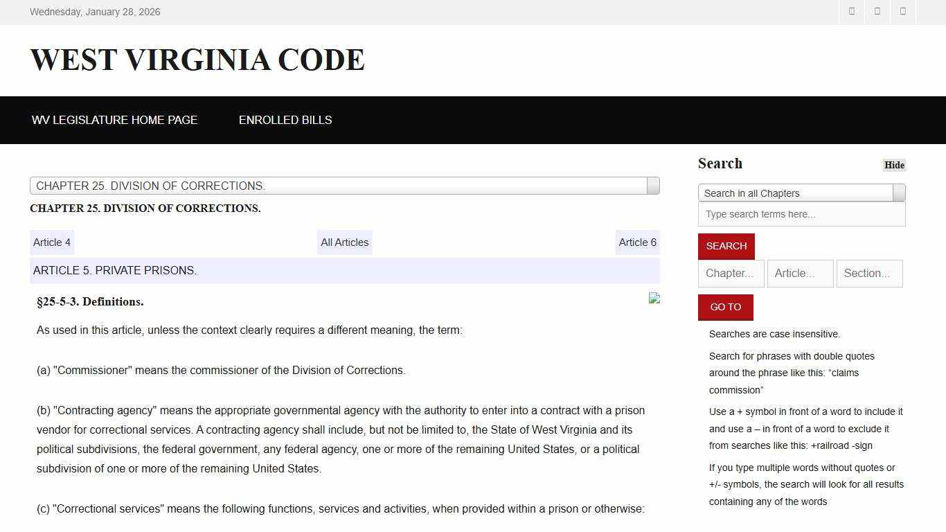 West Virginia Code §25-5-3