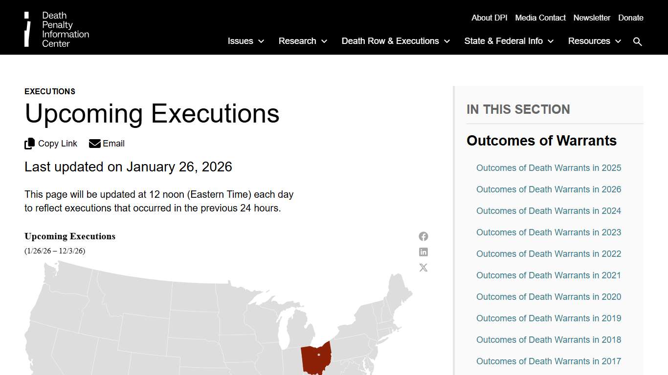 Upcoming Executions Death Penalty Information Center